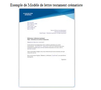 Exemple de Modèle de lettre testament crématiste