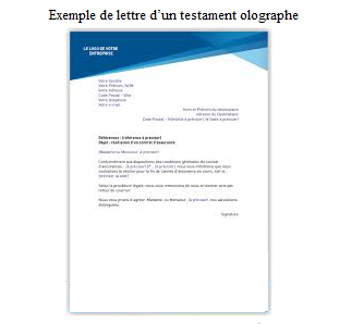 Exemple de lettre d’un testament olographe