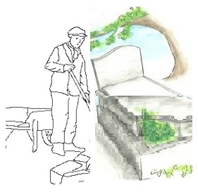 Quelles répartition des travaux sur une tombe entre la commune et le concessionnaire?