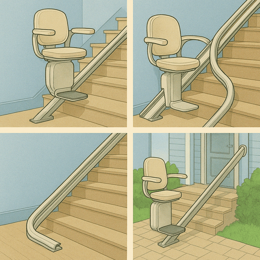 Quelles sont les différentes formes de rail de monte-escalier ?