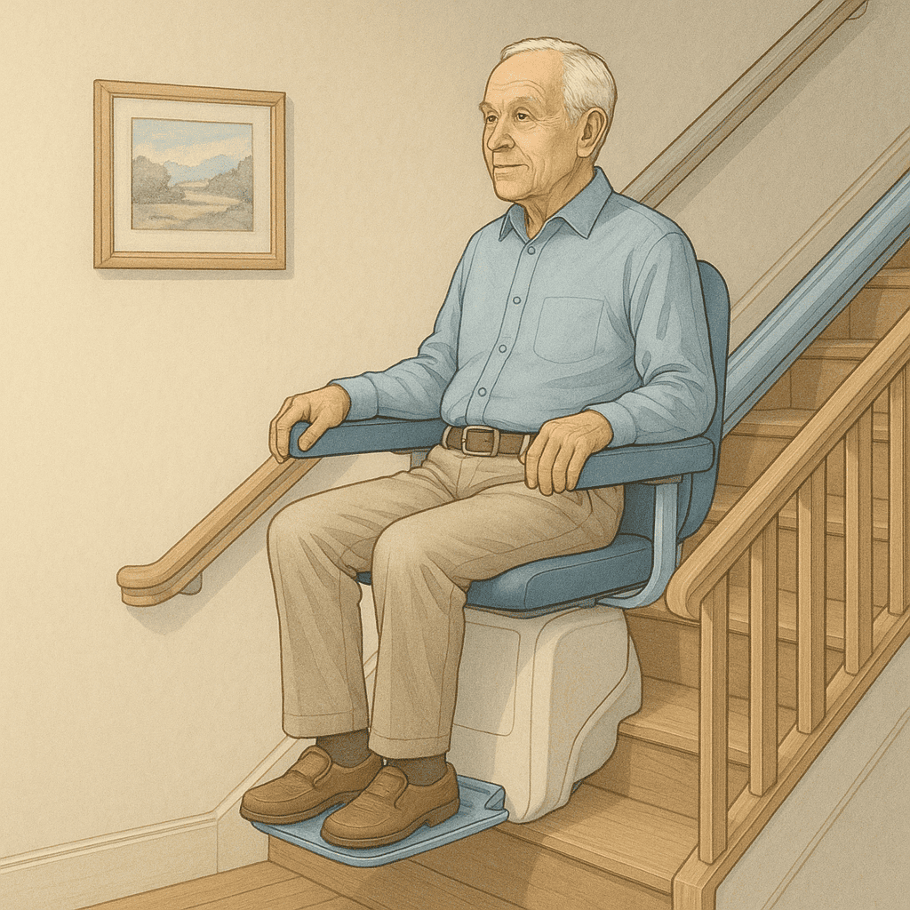 C’est quoi la définition d’un monte-escalier droit ?