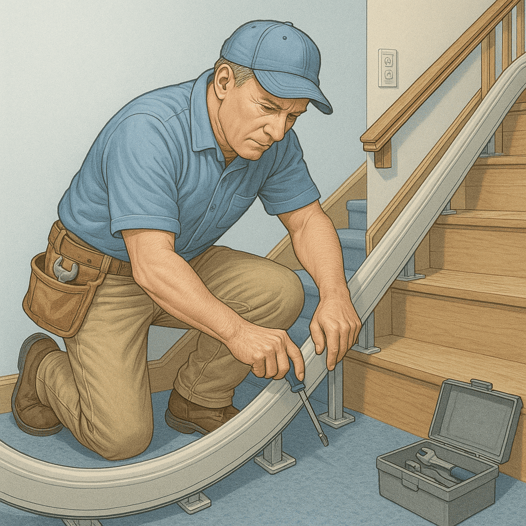 Comment se fait la fixation du rail d’un monte-escalier ?